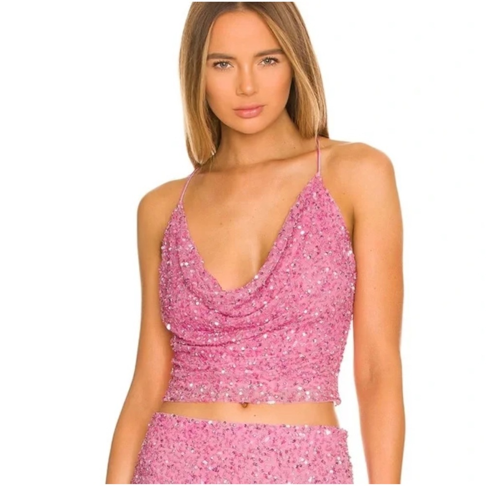 Retrofete Sparkling Pink Sequin Camisole